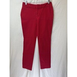 Crown‎ & Ivy Sz 2 Red Flat Front Trousers Pants 28” Inseam